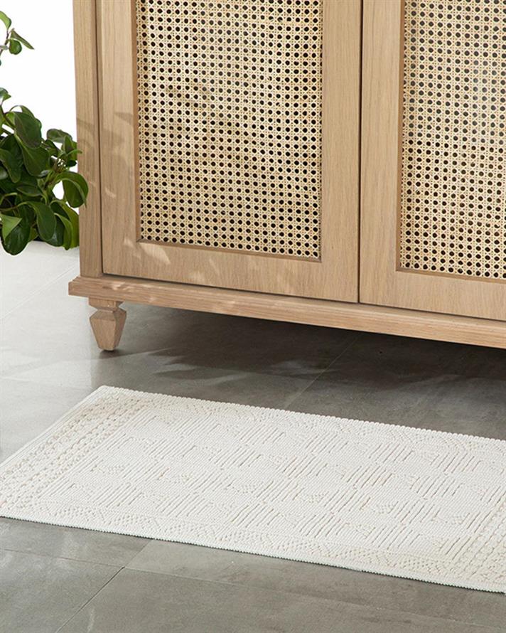 Shabby Cottony Rug 80x150 cm White