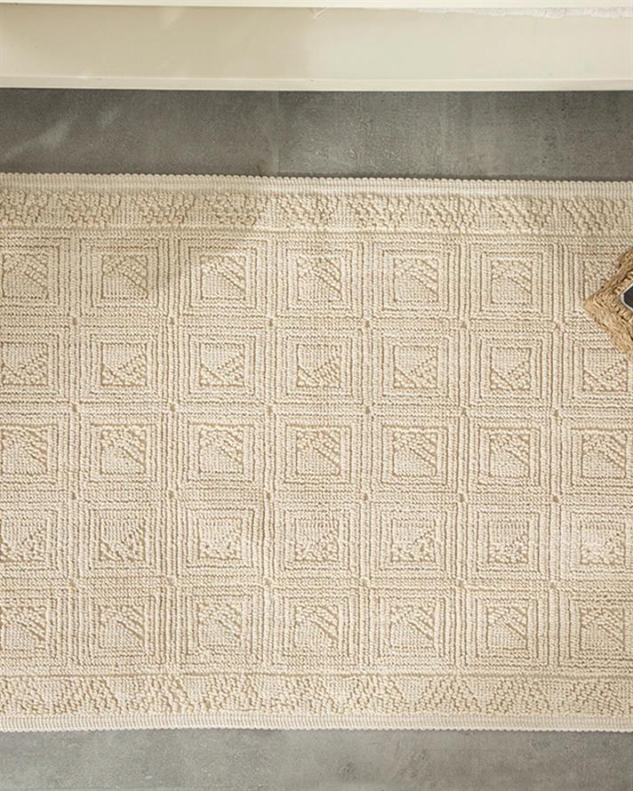 Shabby Cottony Rug 80x150 cm Cream