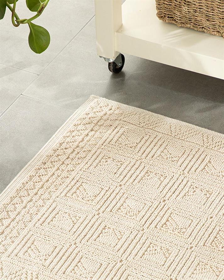 Shabby Cottony Rug 80x150 cm Cream