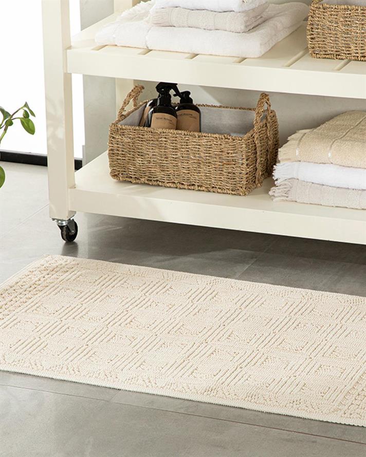 Shabby Cottony Rug 80x150 cm Cream