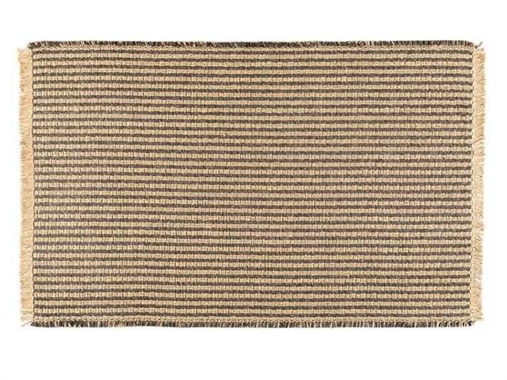 Covor decorativ, Coppa, 160x230 cm, poliester-iută, natural-negru