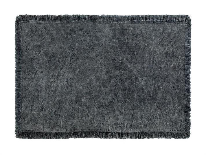 Covor țesut, Fringe, 120x180 cm, bumbac, bleumarin