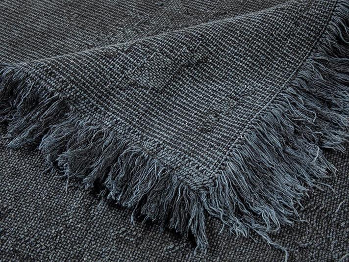 Covor țesut, Fringe, 120x180 cm, bumbac, bleumarin