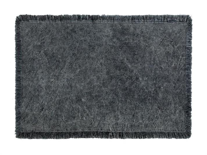 Covor țesut, Fringe, 120x180 cm, bumbac, bleumarin