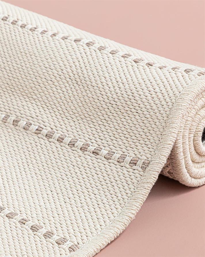 Covor țesut, Royal Stripes, 120x180 cm, bumbac, crem - bej