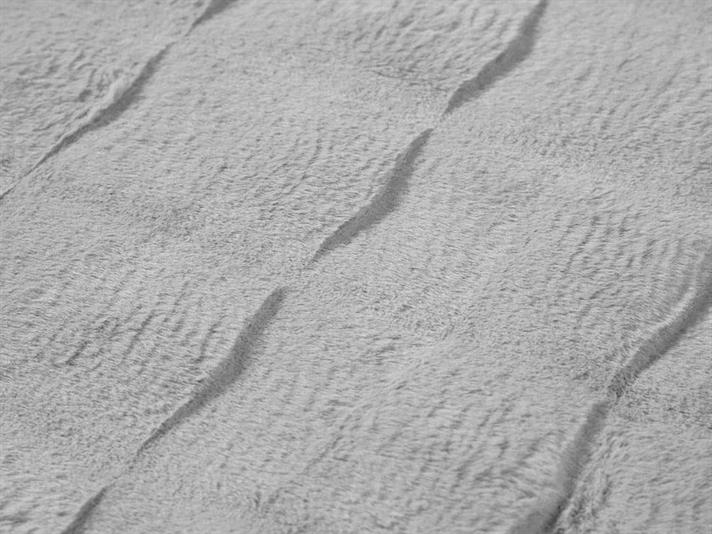 Covor imitație blană, Rabbit Wave, 80x150 cm, poliester, gri