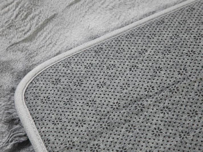 Covor imitație blană, Rabbit Wave, 80x150 cm, poliester, gri