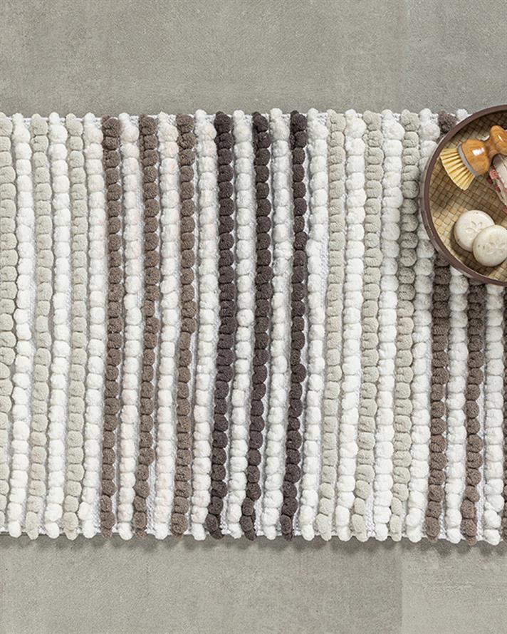 Covoraș de baie, Balls, bumbac-poliester, 60x90 cm, antracit-gri închis-gri deschis