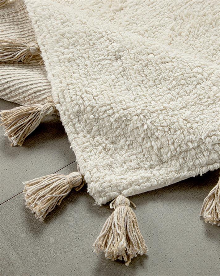 Covoraș de baie, Fancy, bumbac, 60x90 cm, crem