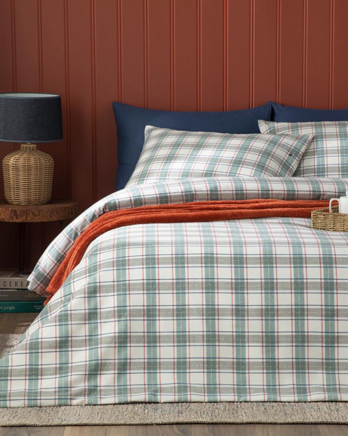 Cozy Plaid Set Lenjerie De Pat Dublu - Set Lenjerie De Pat Bumbac & Viscoză & Poliester | English Home, 200 x 220 cm, Ve
