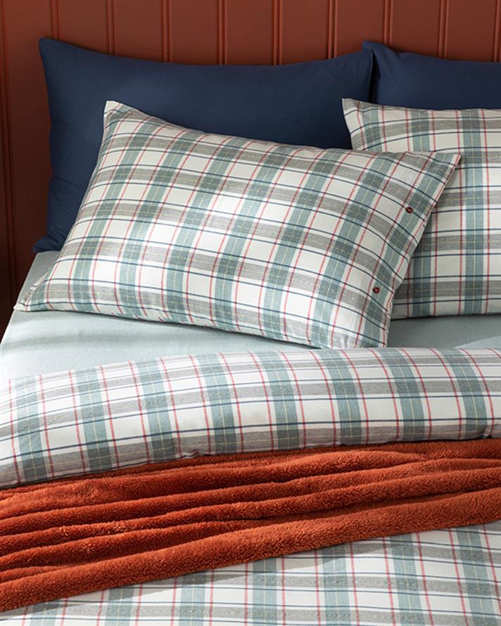Cozy Plaid Set Lenjerie De Pat Dublu - Set Lenjerie De Pat Bumbac & Viscoză & Poliester | English Home, 200 x 220 cm, Ve