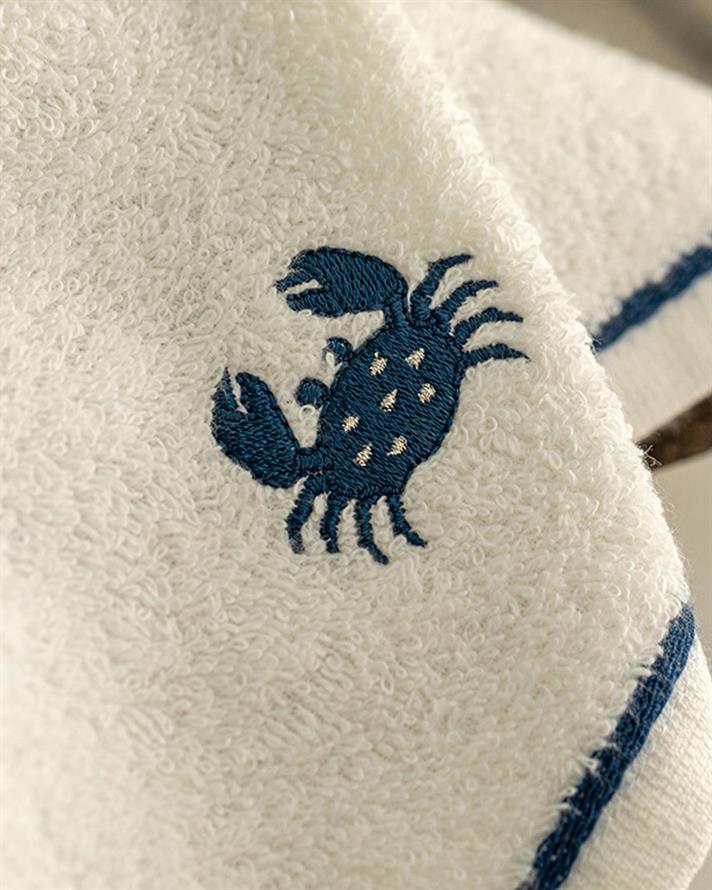 Crab Cu Bumbac Brodat Prosop De Mâini 30x40 cm Alb