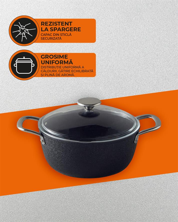 Charm Granite Deep Pan 24 cm Black