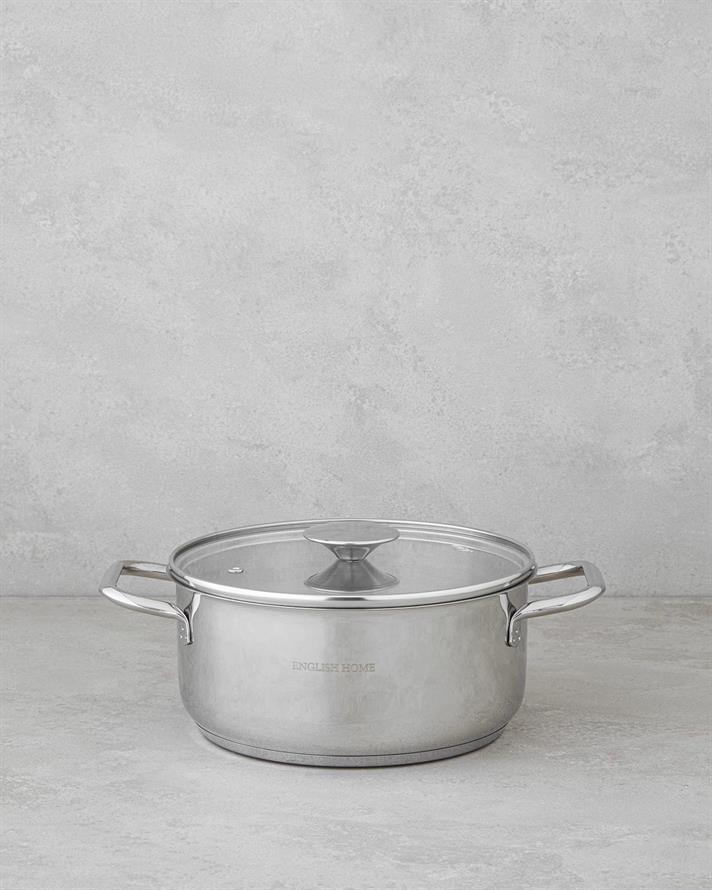 Cratita adanca cu capac, Siena, otel inoxidabil, 16 cm, argintiu