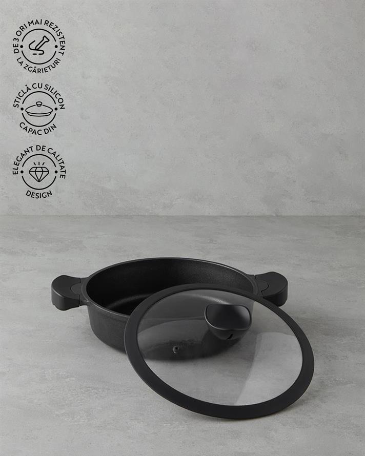 Aluminiu Mici Tigaie 26 cm Negru