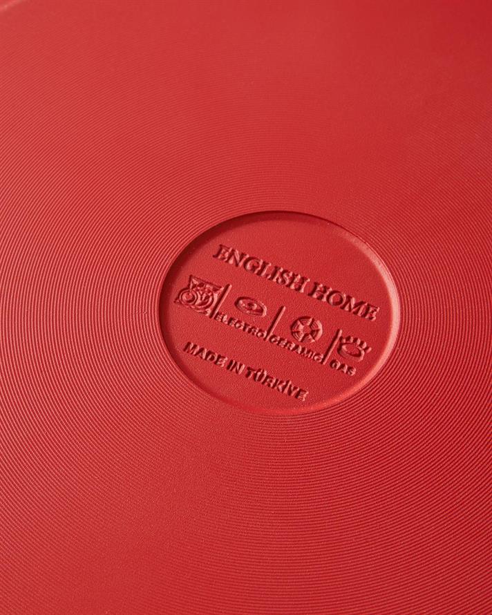 Cratita joasa cu capac, Prime Red Love, aluminiu, 26 cm, rosu