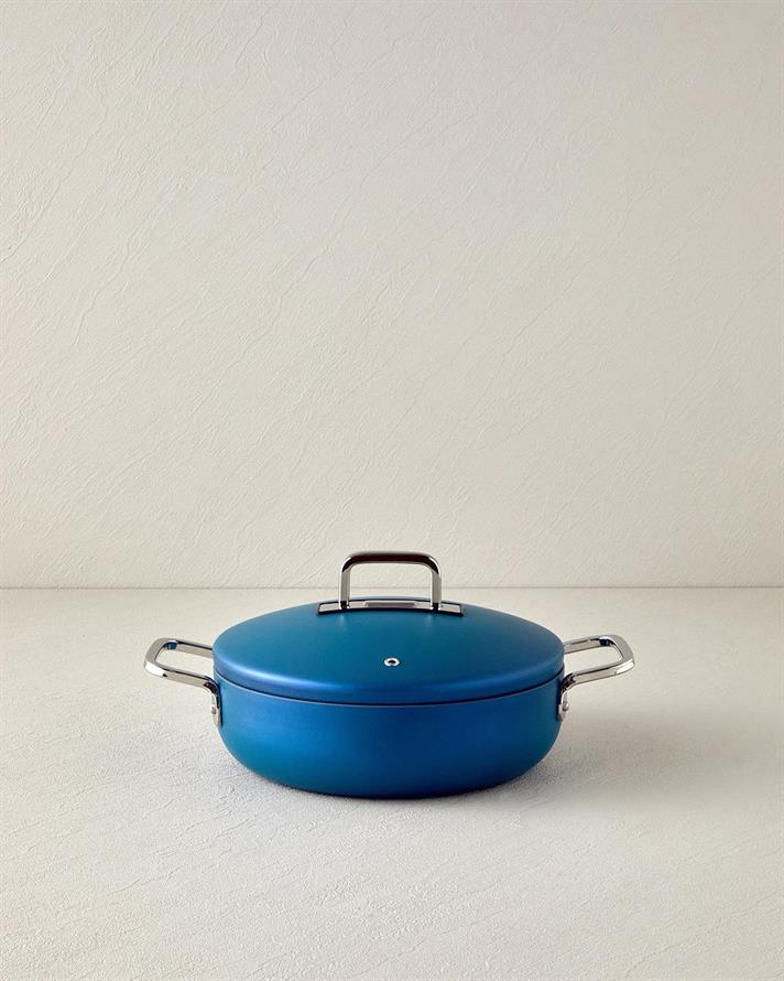 Cratita joasa, Luna, aluminiu, 24 cm, bleu