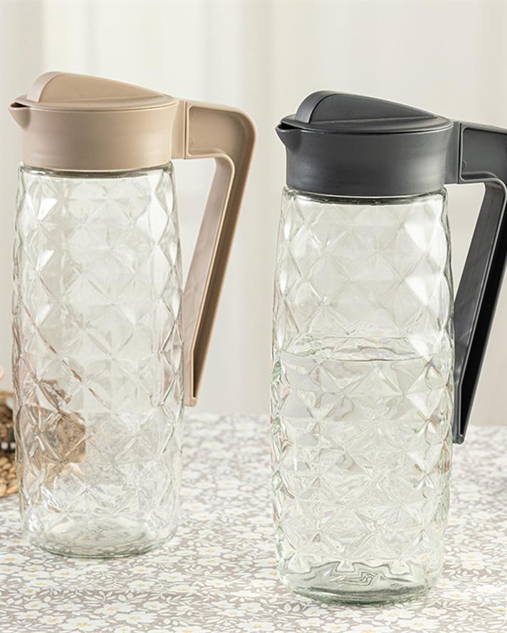 Creative Glass Water Bottle 1600 ml Anthracite