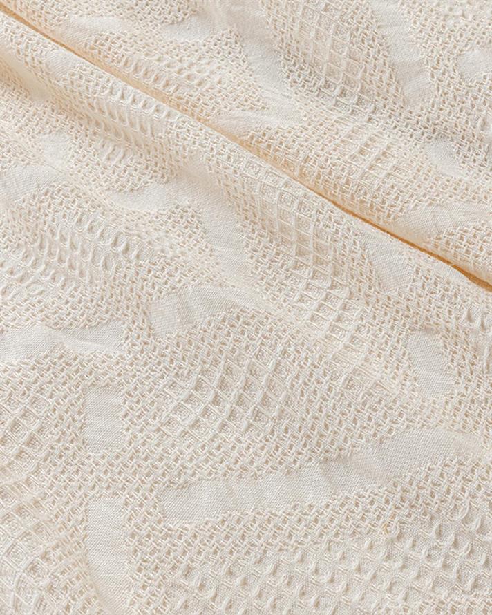 Creative Waffle Jacquard Double Pătură De Vară 200x220 cm Crem.