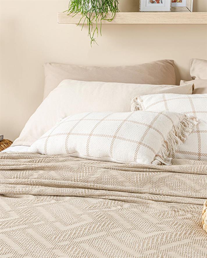 Creative Waffle Jacquard Double Pătură De Vară 200x220 cm Bej