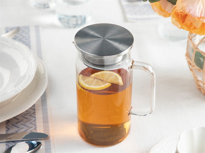 Creole Borosilicate Glass Capped Water Bottle Transparent