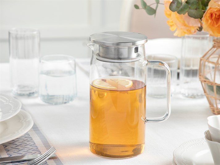 Creole Borosilicate Glass Capped Water Bottle Transparent