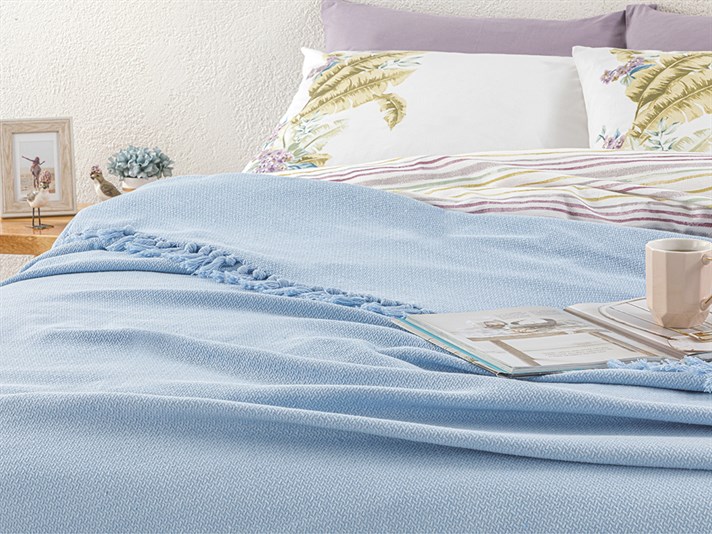 Crimped  Țesut For One Person  CUVERTURĂ DE PAT 160x240 cm BabyBlue