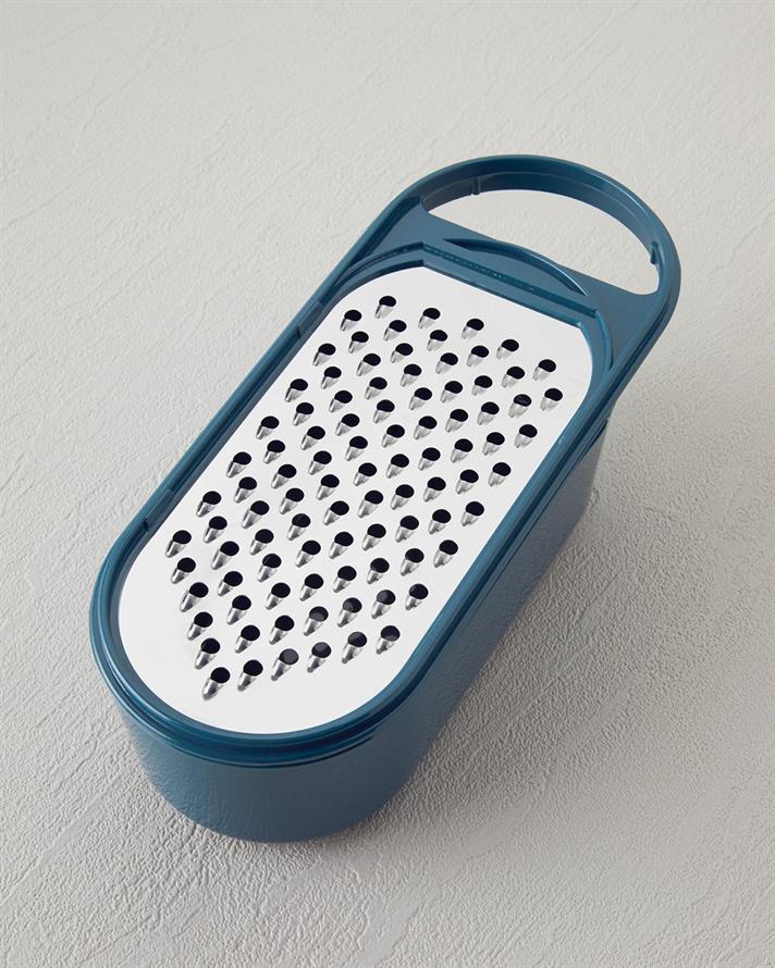 Lily Plastic With Container Grater 23 cm Blue
