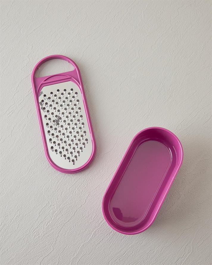 Lily Plastic With Container Grater 23 cm Pink