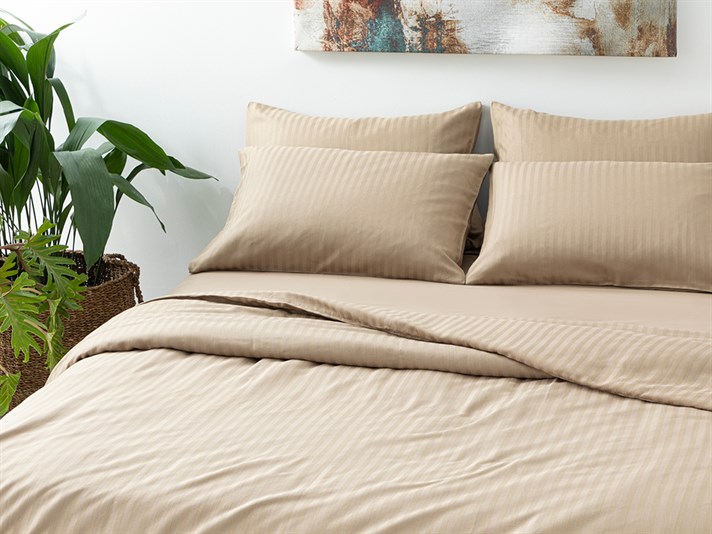 cristal Twill Mătăsos King Size Set Lenjerie De Pat 240x220 cm Gold Antic