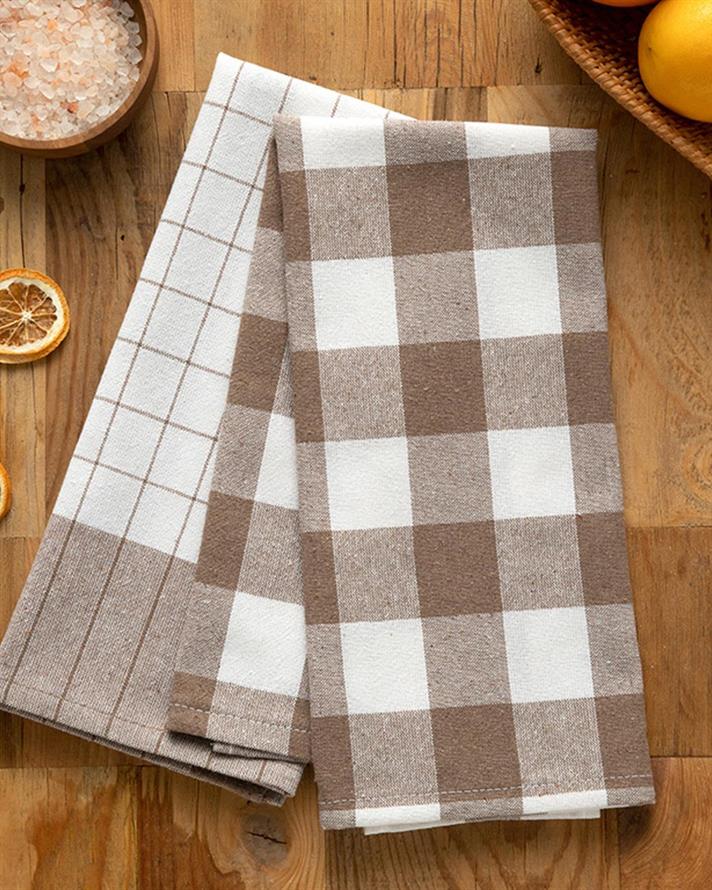 Cristal Bumbac Poliester 2 Set Cârpă De Uscat 40X60 Cm Maro