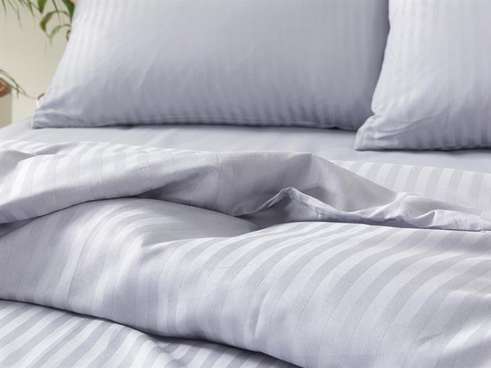 Crystal Set Lenjerie De Pat Single - Set Lenjerie De Pat Bumbac & Viscoză | English Home, 160 x 220 cm, Albastru