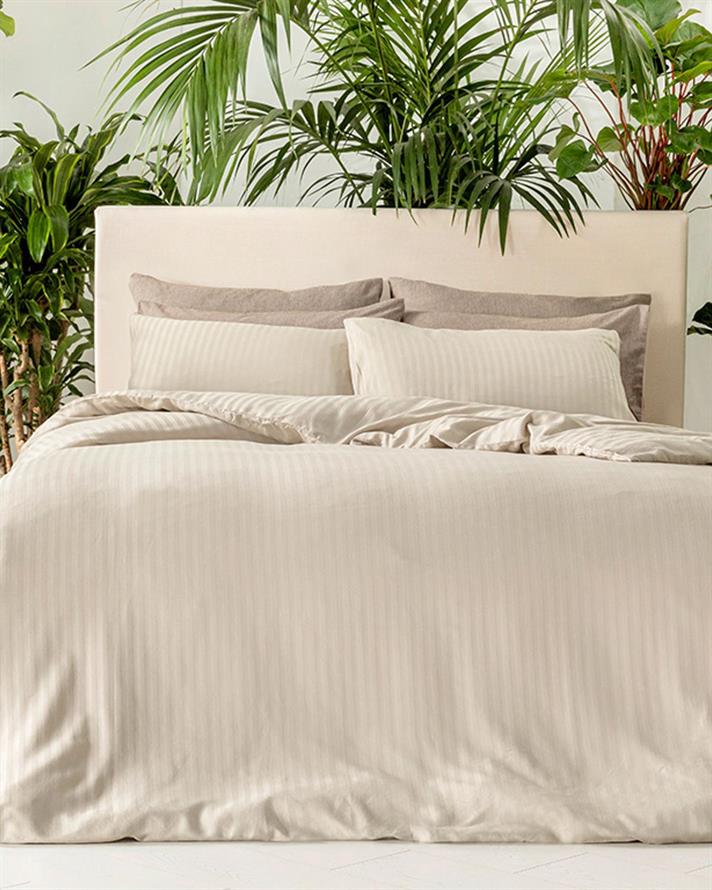 cristal Twill Mătăsos Double Set Lenjerie De Pat 200x220 cm Culoarea Pietrei