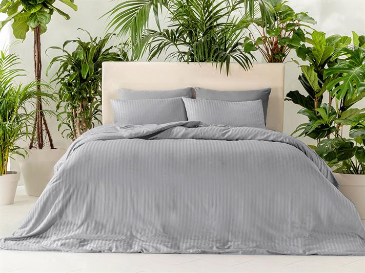 CRISTAL  TWILL MĂTĂSOS SUPER REGE  SET LENJERIE DE PAT 260X220 CM СИВО