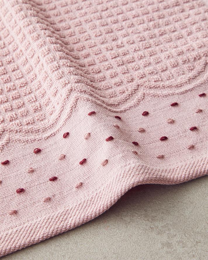 Cu Bumbac Bordurat Prosop De Mâini 30x45 cm Roz