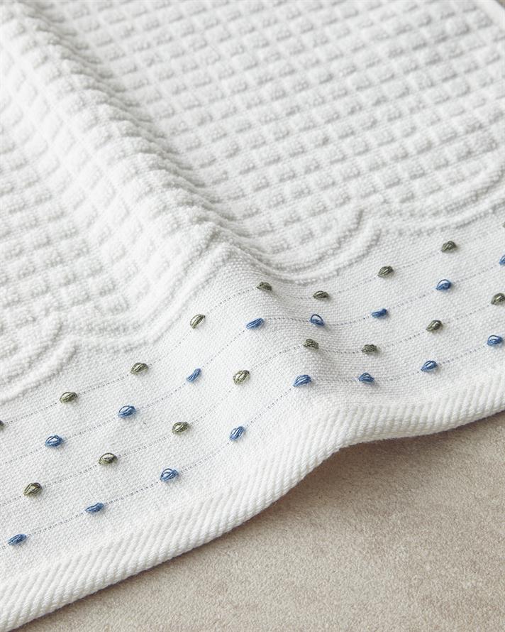 Cu Bumbac Bordurat Prosop De Mâini 30x45 cm Ecru