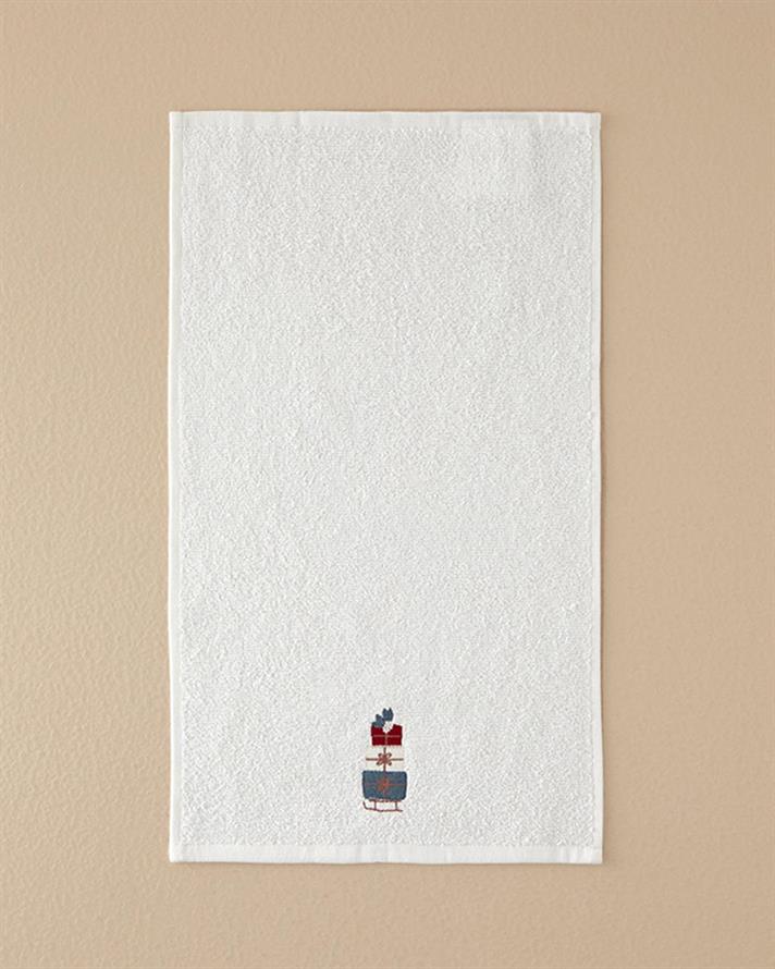 Cu Bumbac Brodat Prosop De Mâini 30x50 cm Ecru