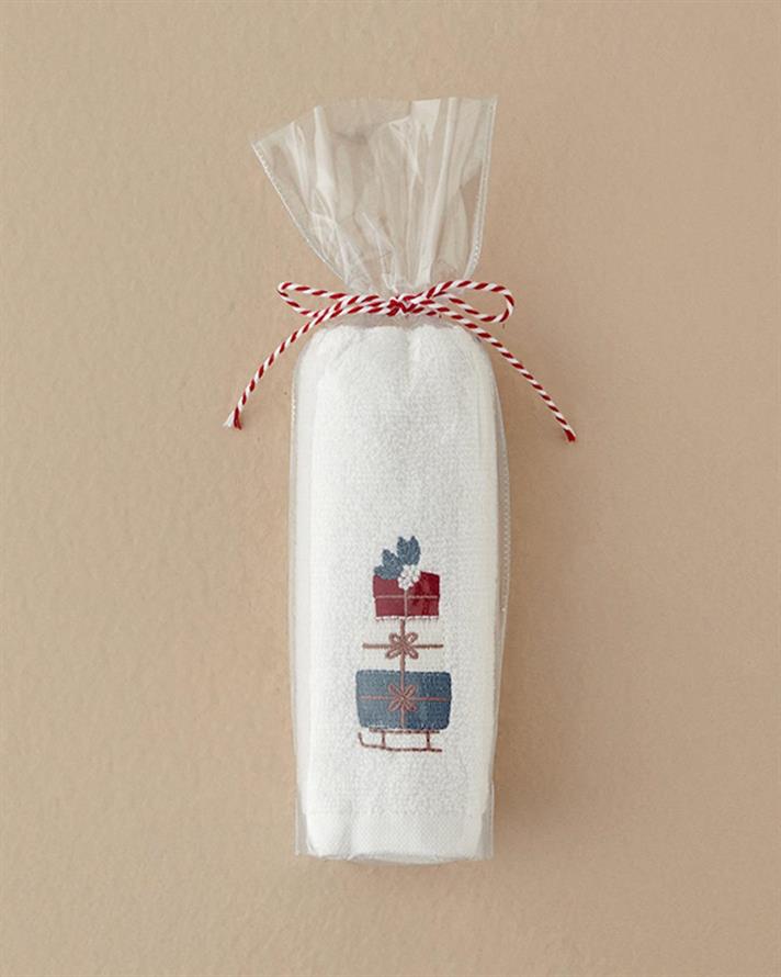 Cu Bumbac Brodat Prosop De Mâini 30x50 cm Ecru