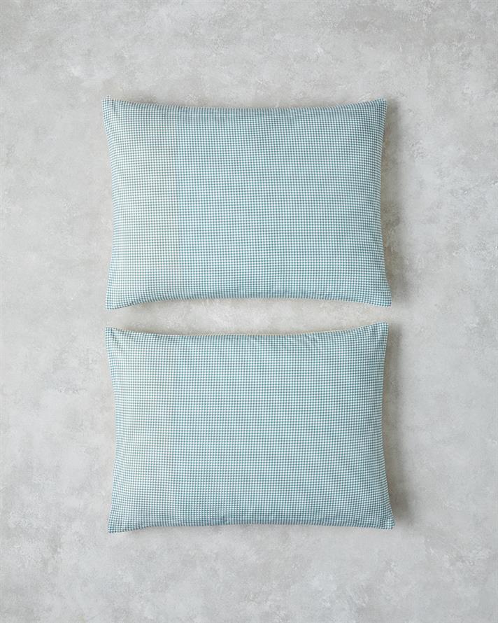 Petit Check Cu Bumbac Cu 2 Piese Față De Pernă 50x70 cm Galben - Verde