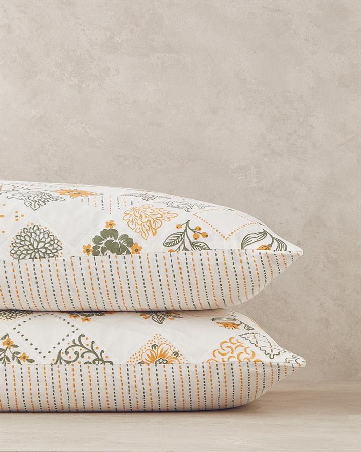 Set 2 fete de perna, Vintage Argyle, bumbac, 50x70 cm, verde-galben