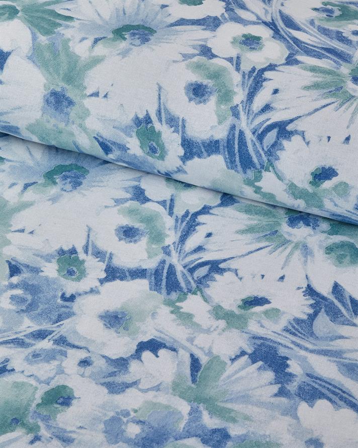 Chaotic Garden Cu Bumbac Double Set Lenjerie De Pat 200x220 cm Albastru - Verde