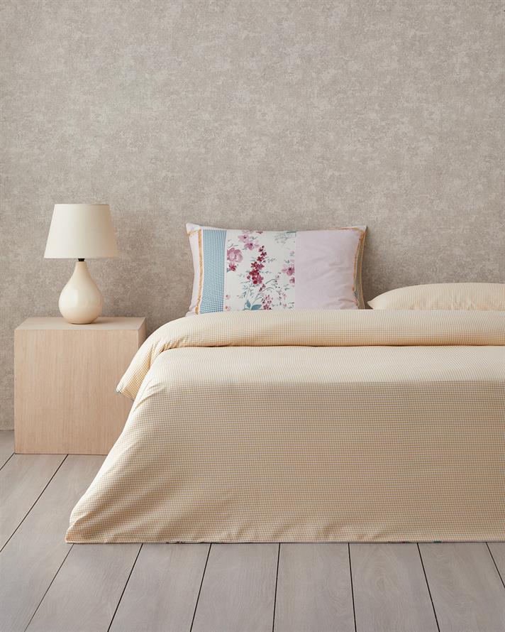 Patch Bouquet Cu Bumbac Double Set Lenjerie De Pat 200x220 cm Verde - Galben