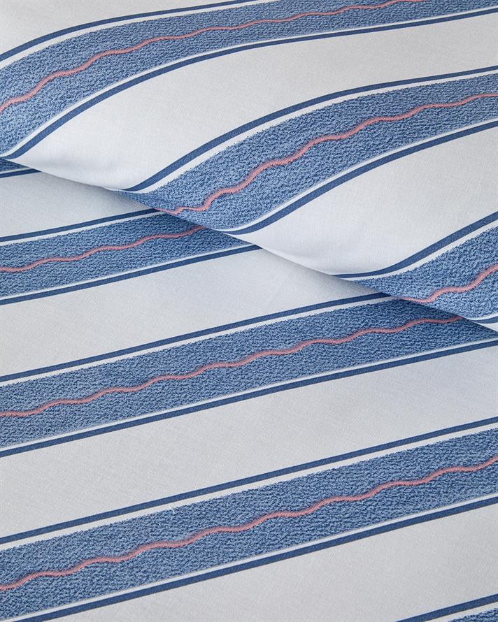 Set husa de pilota cu fete de perna, pentru doua persoane, Ornament Blossom, bumbac, 200x220 cm/50x70 cm, bleu - roz