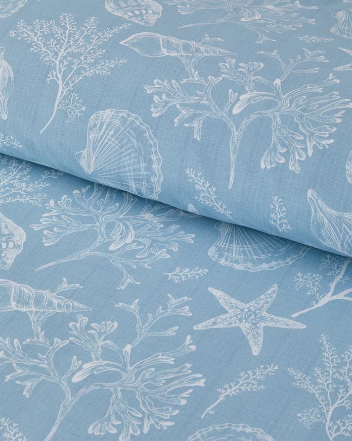 Ocean Flora Cu Bumbac Double Set Lenjerie De Pat 200x220 cm Albastru