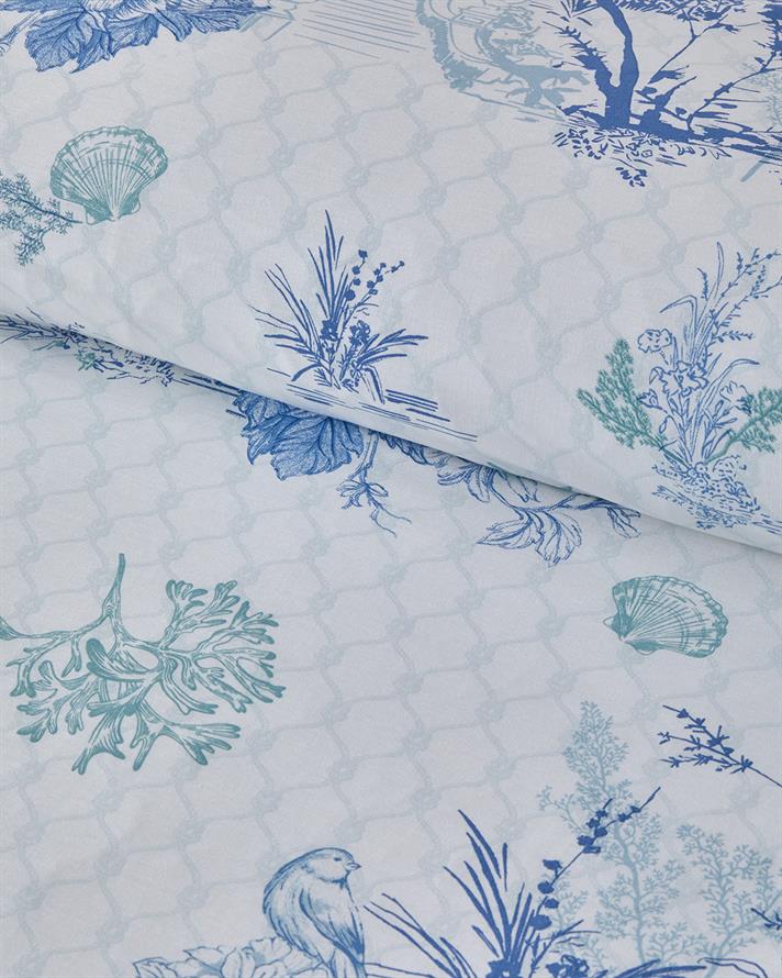 Coastal Allure Cu Bumbac Double Set Lenjerie De Pat 200x220 cm Albastru - Verde
