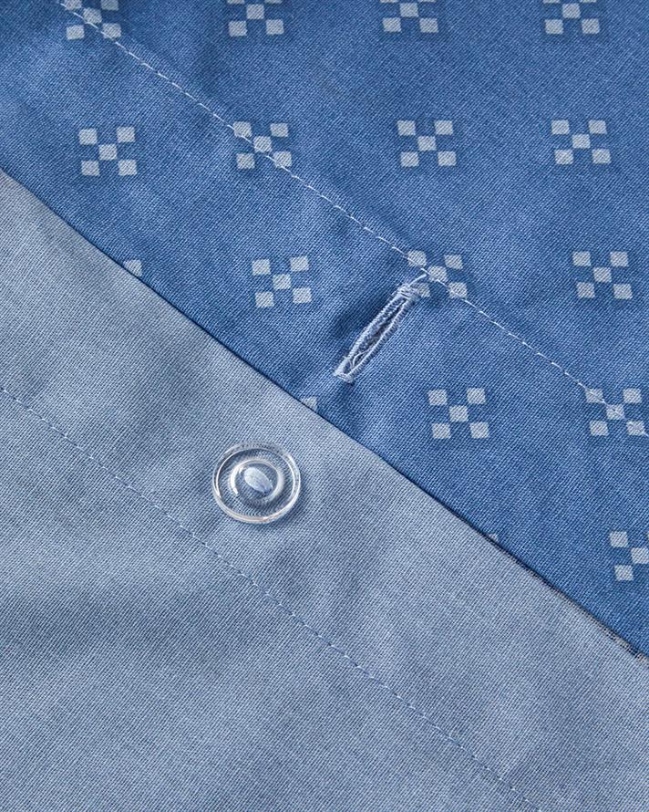 Set husa de pilota cu fete de perna, pentru doua persoane, Etamine Line, bumbac, 200x220 cm/50x70 cm, bleu