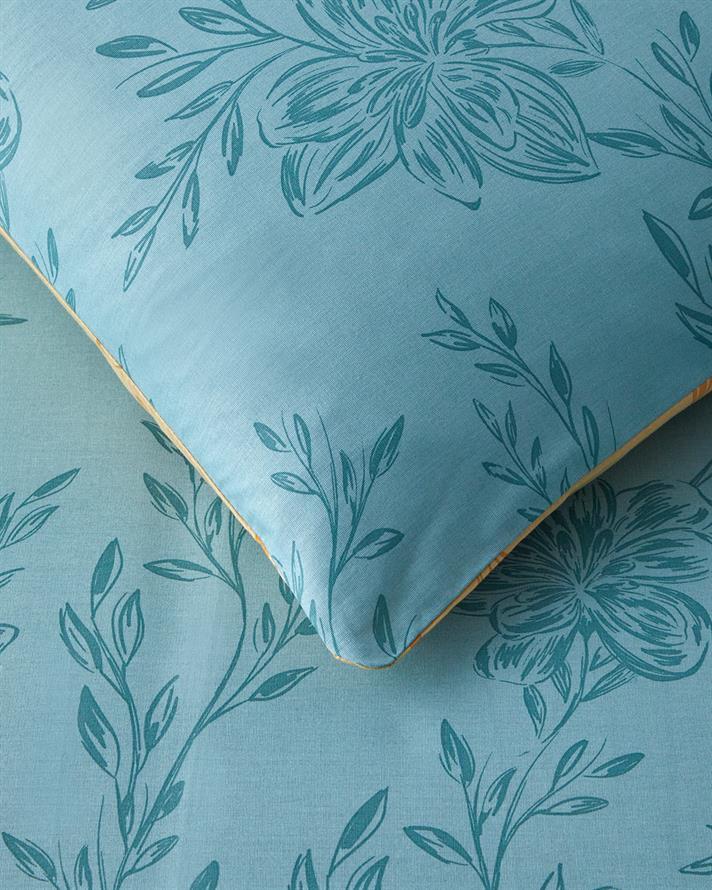 Natures Palette Cu Bumbac Double Set Lenjerie De Pat 200x220 cm Muștar - Verde