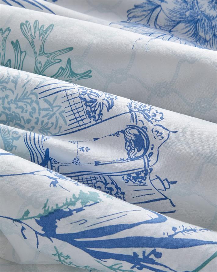 Coastal Allure Cu Bumbac Double Set Lenjerie De Pat 200x220 cm Albastru - Verde