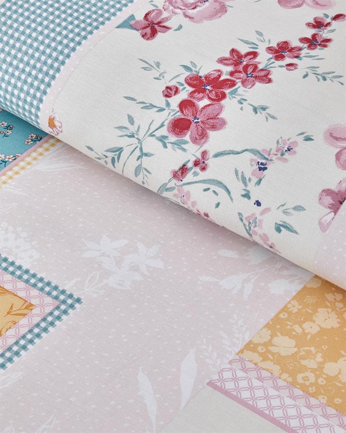 Patch Bouquet Cu Bumbac Double Set Lenjerie De Pat 200x220 cm Verde - Galben