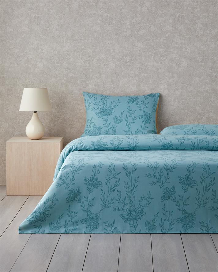 Natures Palette Cu Bumbac Double Set Lenjerie De Pat 200x220 cm Muștar - Verde